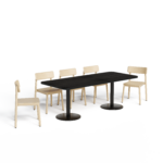 Disc Base Table with Lucas Chair_Black_Wood