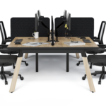 Linear Double Inline Desking - Black EDY Chair