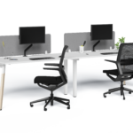 Linear Single Inline Desking - Black MILA chair copy