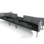 LEVI Haitch Configuration - Left and Right Curved Seat with Backrests + Straight Seat without Backrest