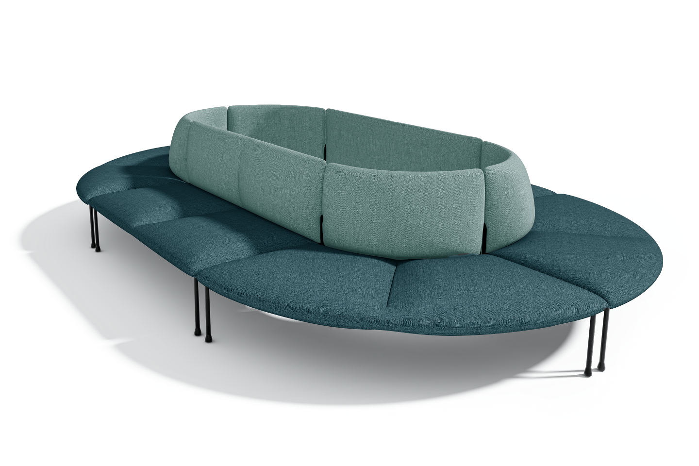 LEVI Oval Teal Back - Blue Seat