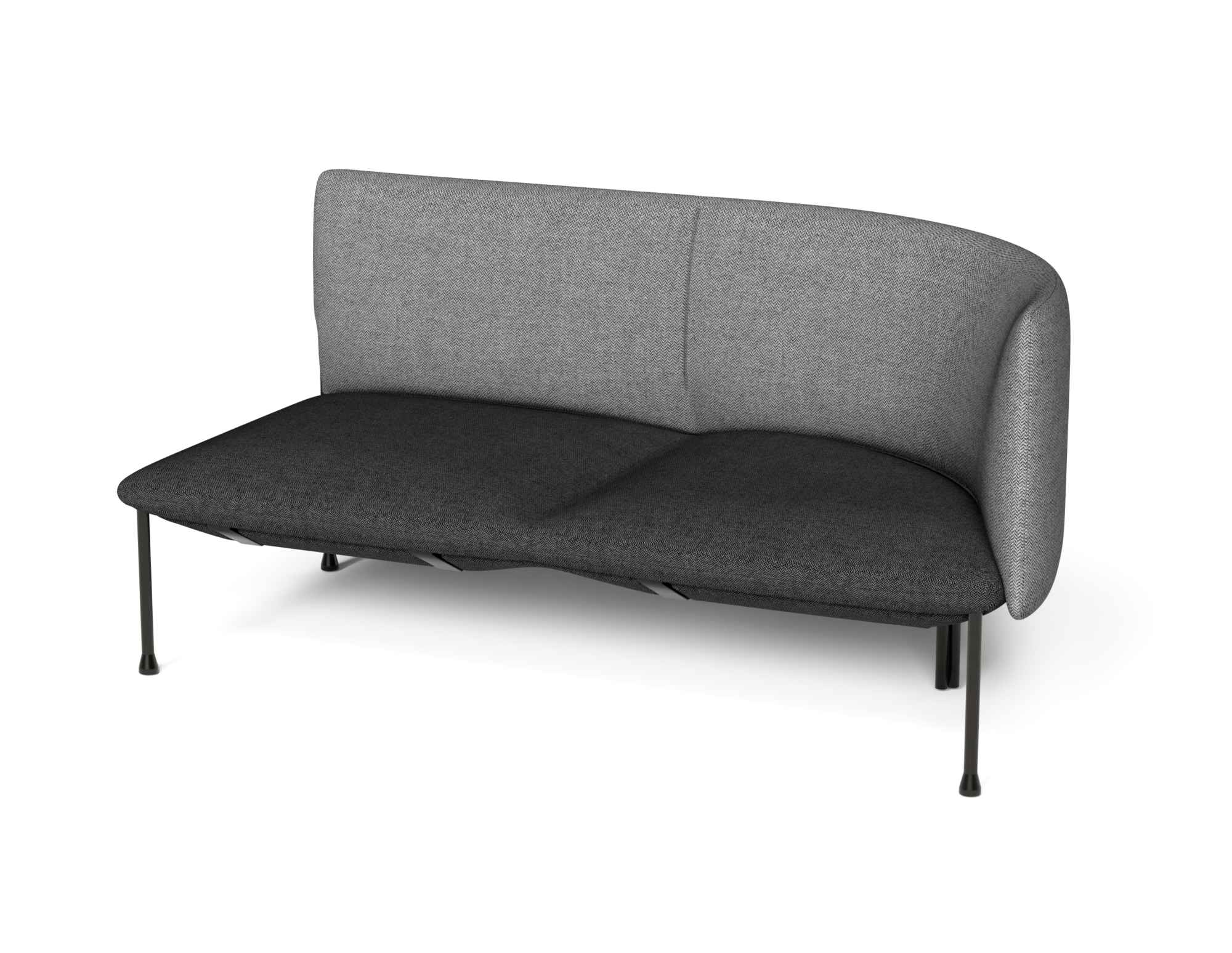 LEVI - Right corner seat with backres - Charcoal - Grey_edited