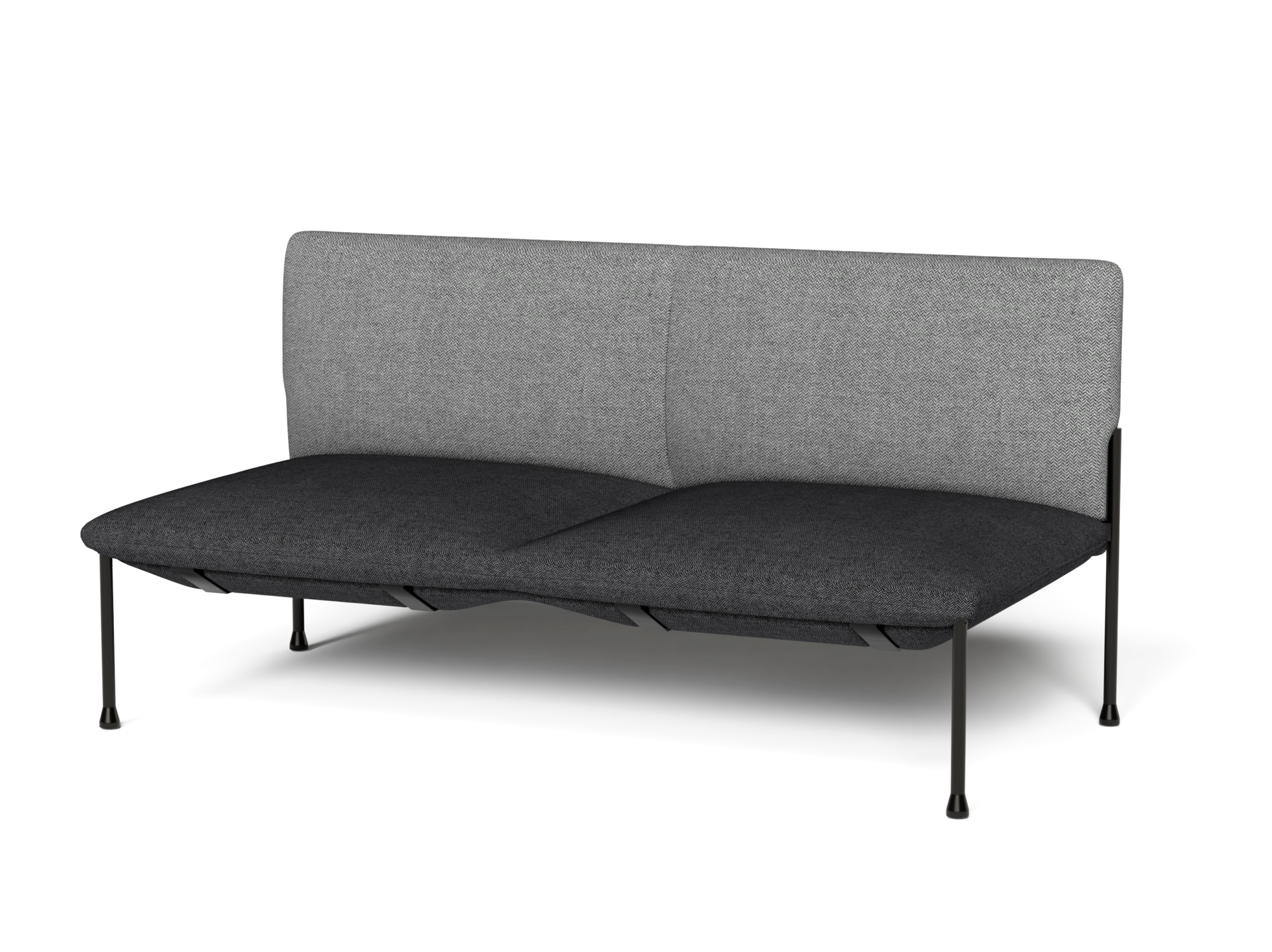 LEVI - Straight seat with backrest - Grey - Charcoal_edited