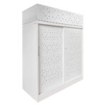 Sliding Door Cabinet 900 with Planter White 3