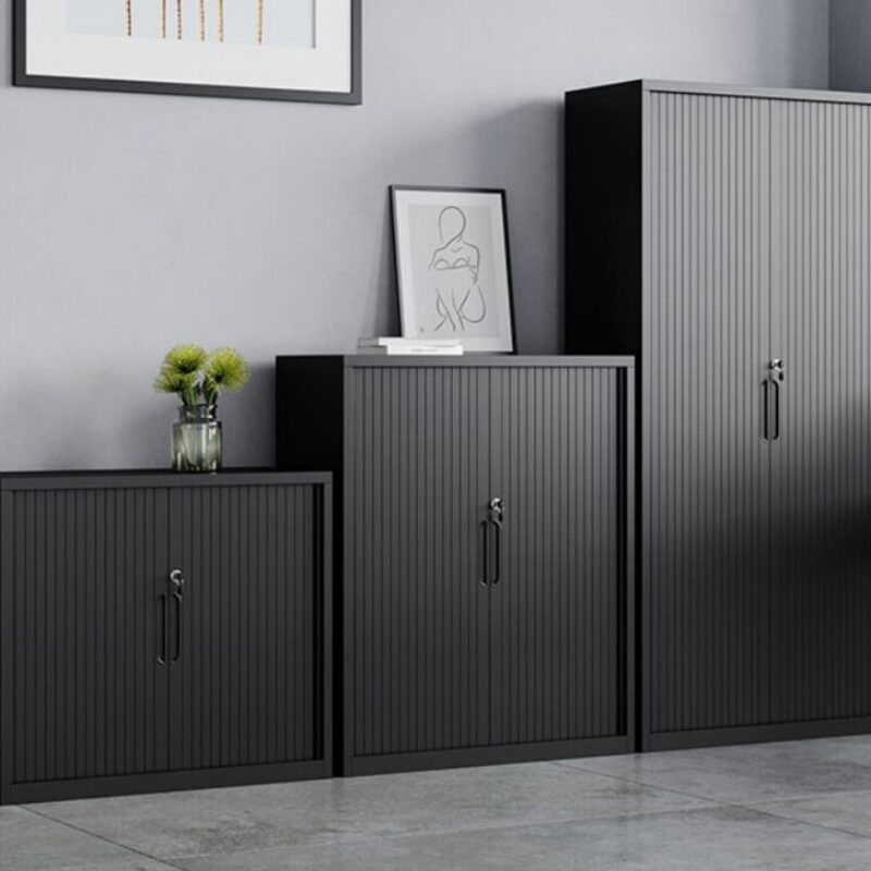 Tambour Cabinet Black