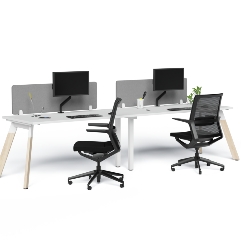 Linear Single Inline Desking - Black MILA chair copy (1)